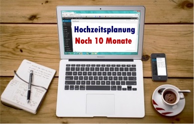 Laptop - mit Hochzeitscheckliste: 10 Monate bis zur Hochzeit